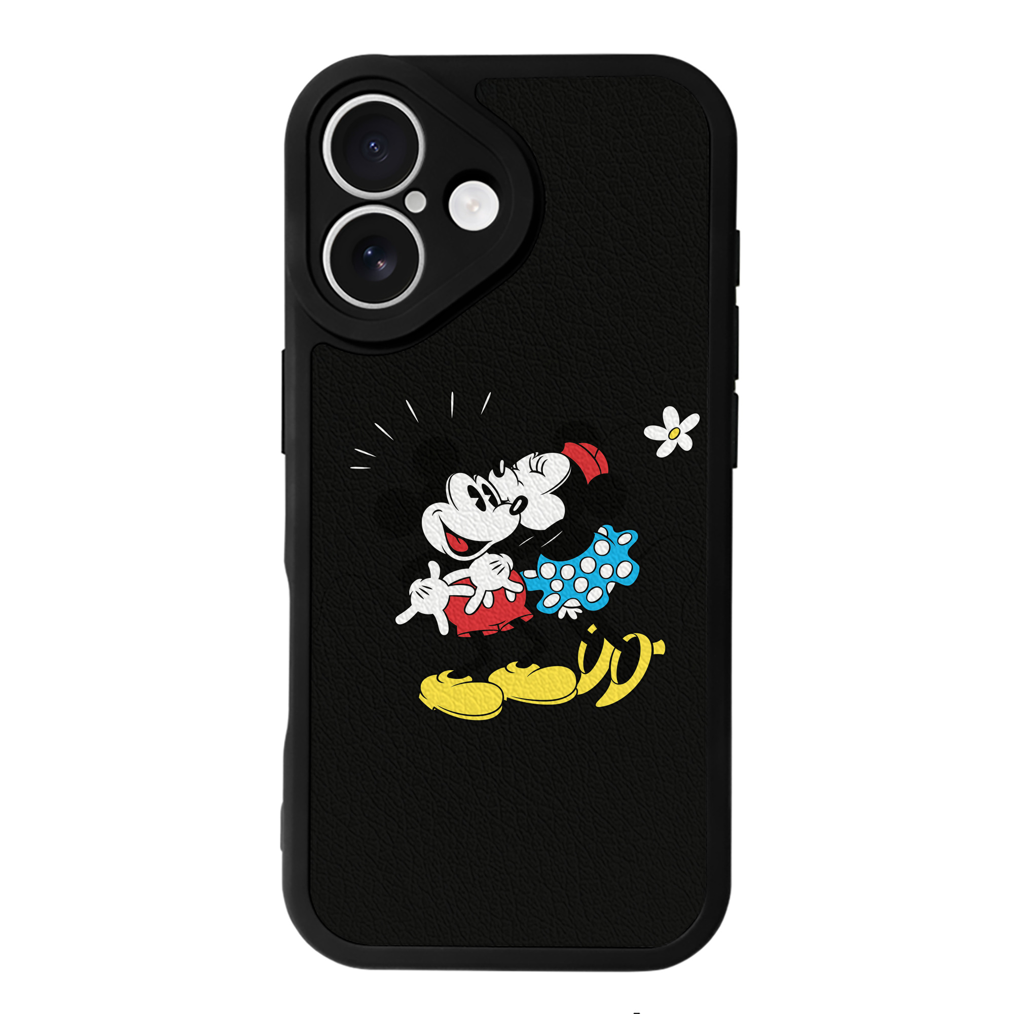 （画像用） ミッキーマウス Mickey Mouse 【iPhone 16シリーズ対応】シリコンスマホケース（レザー調） 材質：シリコン